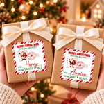 Personalized Santa Claus Special Delivery Postmark Style Stickers with Name Gift Decor Christmas Gift for Kids Family 5