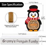 Personalized 1-14 Cartoon Penguin LED Light Wooden Christmas Ornament with Name and Text Christmas Gift for Family Kids 9