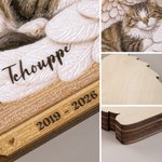 Personalised Angel Wings Paw Print Floral Pet Photo Wooden Plaque with Name and Date Home Decor Memorial Sympathy Gift for Pet Lovers Owners 6