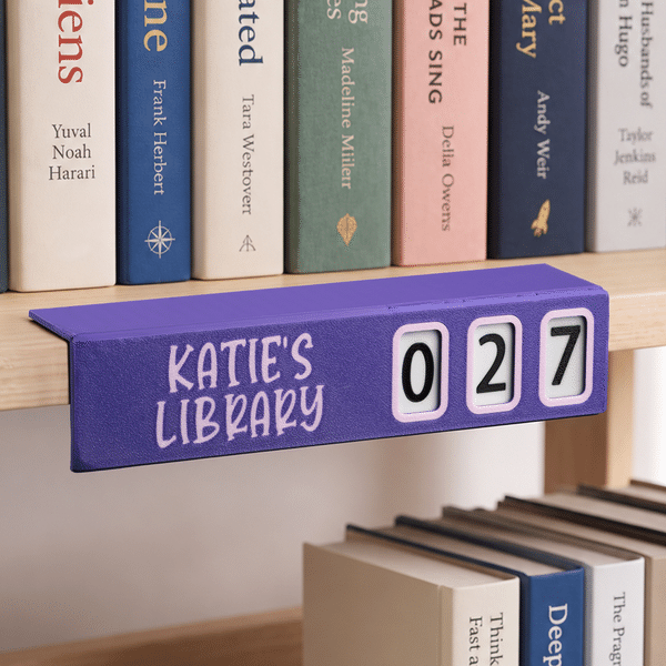 Personalized Multicolour 3D-Printed Interactive Books Read Tracker with Name and Storage Box Bookshelf Decor Birthday Gift for Readers Bookworms
