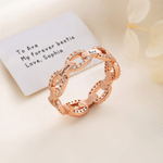Personalized Sterling Silver Gemstone Chain Link Ring with Names Dainty Jewelry Anniversary Birthday Gift for Family Couple 3