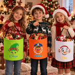Personalised Christmas Elf Reindeer Gingerbread Man LED Light Sweets Bucket with Name Christmas Party Gift for Kids 6