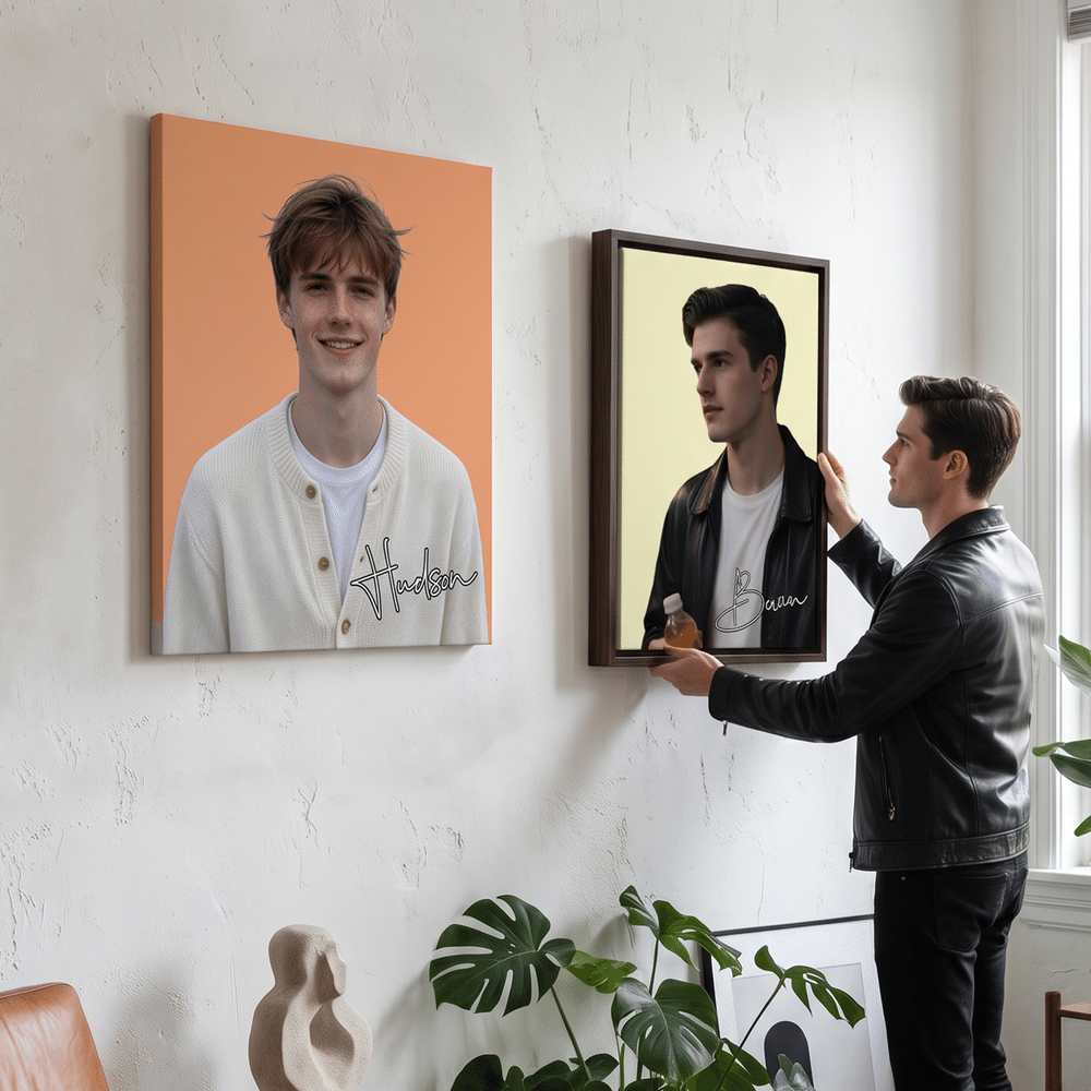 Tablesaux photo minimalistes personnalisés avec prénom – Décoration d'intérieur, cadeau de pendaison de crémaillère, d'anniversaire ou d'anniversaire de mariage pour la famille et les amis 6