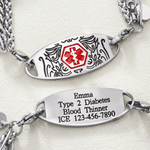 Personalised Star of Life Medical Alert ID Bracelet with Engraved Medical Information Birthday Gift for Diabetic Allergy Epilepsy 3