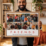 Personalised Friends 8 Photos Collage Canvas Prints with Text Home Wall Decor Christmas Birthday Gift for Best Friends 5