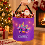 Personalised Christmas Elf Reindeer Gingerbread Man LED Light Sweets Bucket with Name Christmas Party Gift for Kids 3