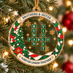 Personalised Christmas Crossword Puzzle Art Acrylic Ornament with Name Christmas Gift for Family Friends Brothers Sisters 1