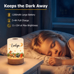 Lumina notturna ricaricabile personalizzata con animali della foresta, controllo touch e nome: decorazione per la cameretta, regalo di compleanno per bambini e bambine