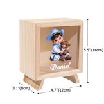 Hucha de madera personalizada con diseño de dibujos animados de vaqueros y vaqueras, con efecto 3D, con nombre, decoración de escritorio, regalo de Navidad para niños 6