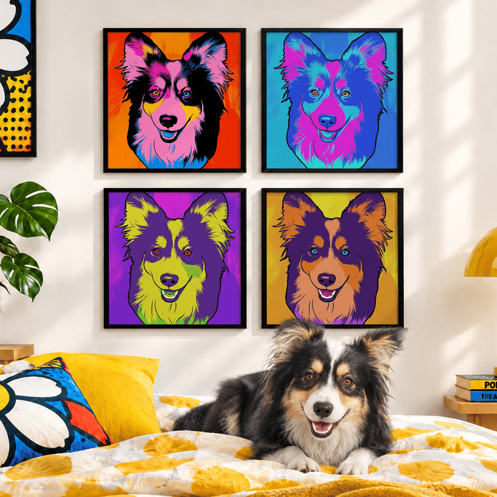 Personalized Pop Art Style Photo Four-Panel Canvas Wall Displays Canvas Set Home Decor Birthday Housewarming Gift for Family Friends 5