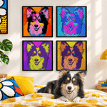 Personalized Pop Art Style Photo Four-Panel Canvas Wall Displays Canvas Set Home Decor Birthday Housewarming Gift for Family Friends 5