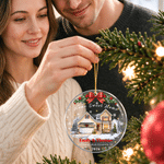 Personalized Our First Christmas House Photo Acrylic Glass Ornament with Name and Year Tree Decoration Christmas Gift for Family 3