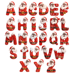 Personalised Santa Claus Initial Waterproof Square Round Stickers Labels with Name Gift Decor Christmas Party Gift for Kids Friends 9