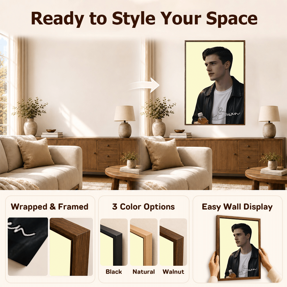 Tablesaux photo minimalistes personnalisés avec prénom – Décoration d'intérieur, cadeau de pendaison de crémaillère, d'anniversaire ou d'anniversaire de mariage pour la famille et les amis 10