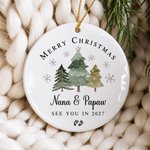 Personalised Promoted to Grandparent Christmas Theme Ceramic Ornament with Text and Box Pregnancy Announcement Christmas Gift for Grandparent Family 2