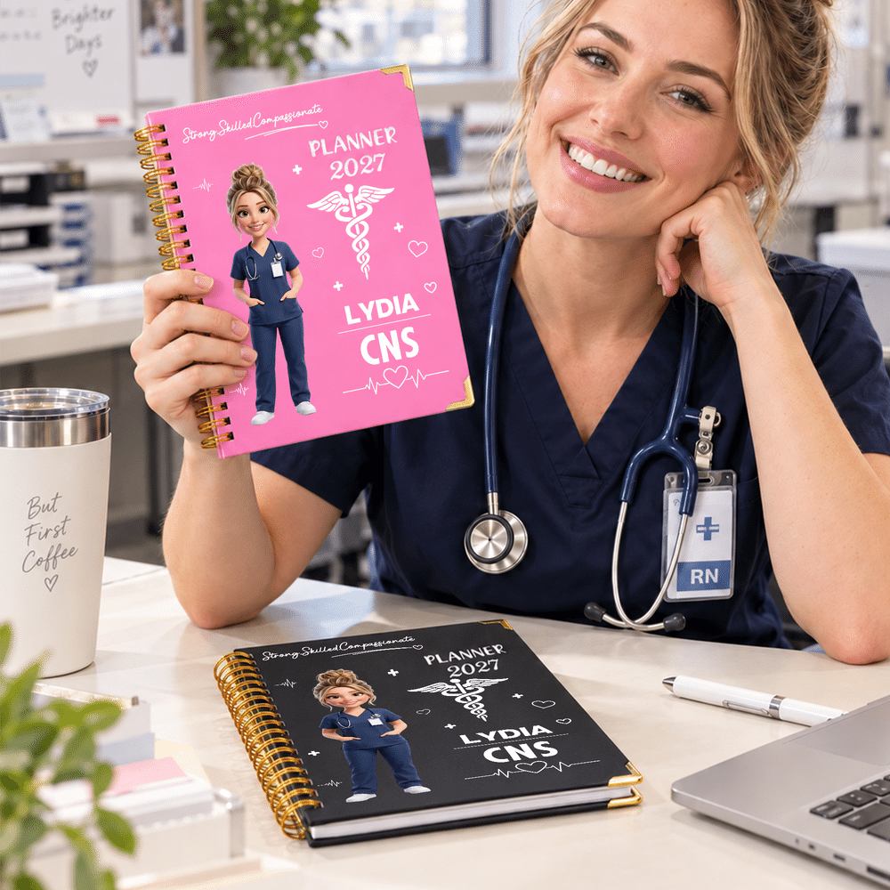 Personalized 3D-Effect Artwork Cartoon Medical Staff 2027 Planner A5 Notebook with Name and Occupation Daily Use Birthday Gift for Medical Staff 6