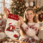 Gepersonaliseerde kerstsok met 3D-effect, cartoonfiguur en sneeuwvlok, met naam en initiaal – kerstcadeau voor familie, kinderen en vrienden 4