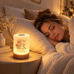 Veilleuse rechargeable personnalisée avec effet diamant, représentant la fleur de naissance, à commande tactile, avec prénom – Décoration de chambre, cadeau d'anniversaire pour enfants et femmes 2