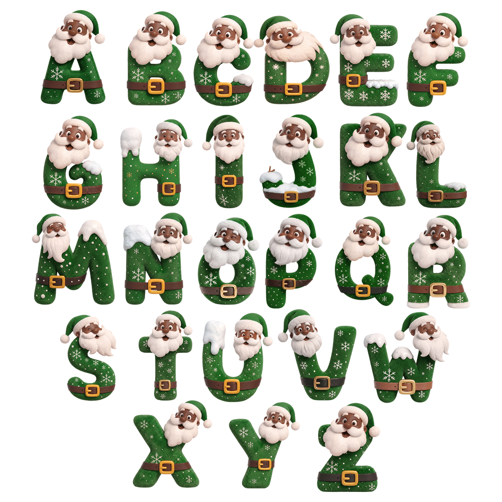 Personalised Santa Claus Initial Waterproof Square Round Stickers Labels with Name Gift Decor Christmas Party Gift for Kids Friends 11