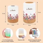 Veilleuse LED tactile personnalisée avec fleur de naissance et nom - Lumière changeable - Cadeau d'anniversaire pour les femmes la famille 10