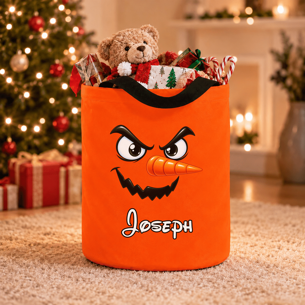 Personalised Christmas Elf Reindeer Gingerbread Man LED Light Sweets Bucket with Name Christmas Party Gift for Kids 2