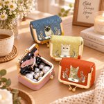 Personalised Watercolor Style Pet Photo PU Leather Jewellery Case with Name Christmas Birthday Gift for Women Pet Owner 4
