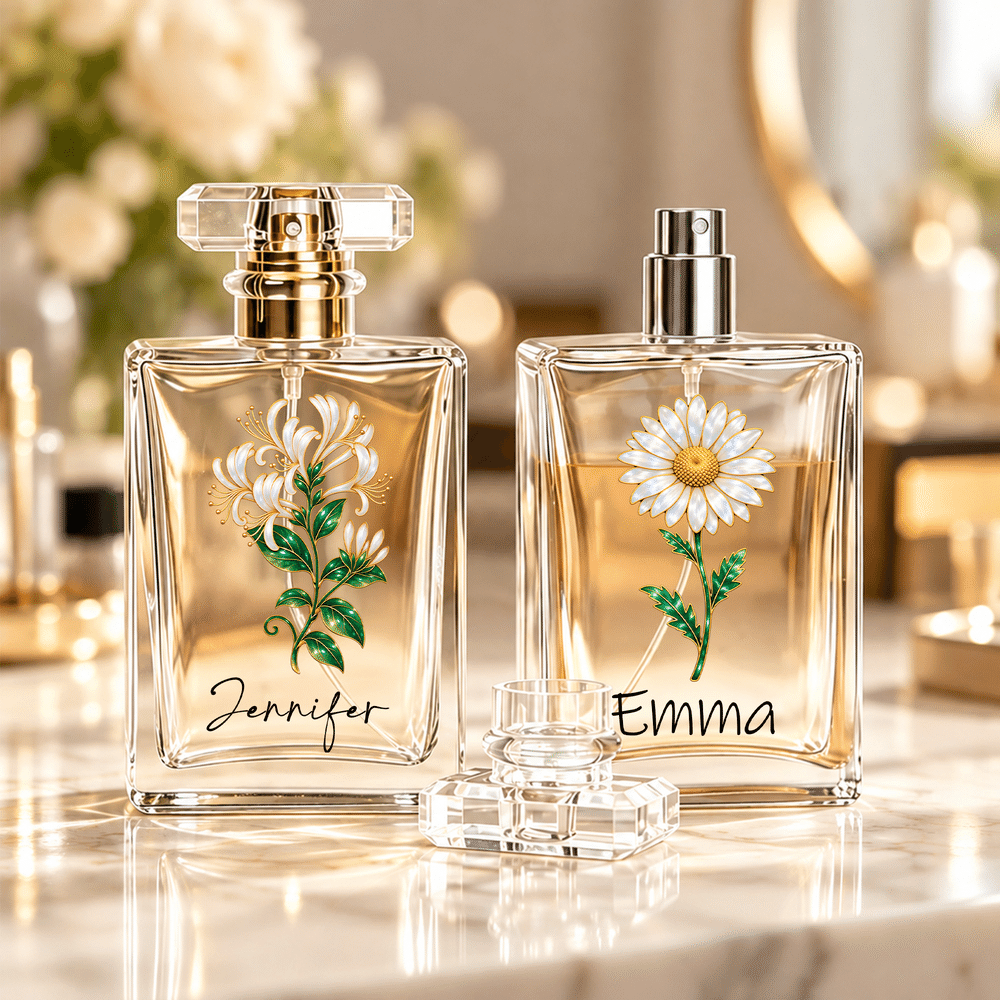 Personalized Birth Flower Refillable Perfume Bottle with Name Anniversary Birthday Wedding Gift for Woman Bride Bridesmaid 6