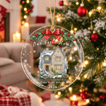 Personalized Our First Christmas House Photo Acrylic Glass Ornament with Name and Year Tree Decoration Christmas Gift for Family 6