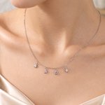 Personalized Star 1-12 Birthstone Pendant Sterling Silver Necklace Dainty Jewelry Birthday Anniversary Gift for Woman Family 5