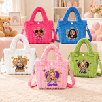 Bolso bandolera de pana personalizado con foto de un personaje de dibujos animados con purpurina y nombre: regalo de cumpleaños o Navidad para niñas 6