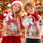 Personalized Christmas Snowman Clear Gift Bag with Name Daily Use Christmas Party Gift for Kids 5