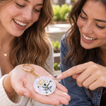 Personalized Butterfly Birth Flower Pearlescent Acrylic Round Square Keychain with Name Daily Use Birthday Gift for Besties Women 3