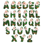 Personalised Santa Claus Initial Waterproof Square Round Stickers Labels with Name Gift Decor Christmas Party Gift for Kids Friends 10