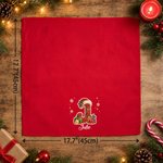 Personalized Christmas Faux Rhinestone Initial 100% Cotton Red Napkin with Name Table Decor Christmas Gift for Family Friends