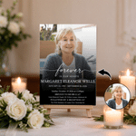 Personalized Celebration of Life Funeral Photos Invitation with Name and Text Minimalist Memorial Service Gift for Family Friends 2