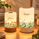 Personalised Birth Flower Dimmable Touch LED Night Light with Name and Remote Control Home Decor Birthday Gift for Family Friend Mum 6