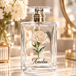Personalized Birth Flower Refillable Perfume Bottle with Name Anniversary Birthday Wedding Gift for Woman Bride Bridesmaid 1