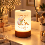 Veilleuse rechargeable personnalisée avec effet diamant, représentant la fleur de naissance, à commande tactile, avec prénom – Décoration de chambre, cadeau d'anniversaire pour enfants et femmes 4