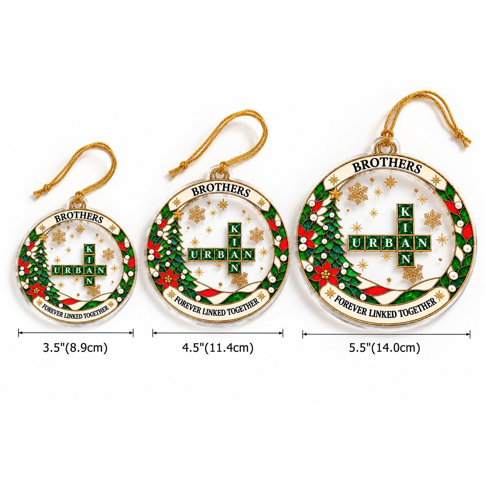 Personalised Christmas Crossword Puzzle Art Acrylic Ornament with Name Christmas Gift for Family Friends Brothers Sisters 6