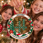 Personalised Christmas Crossword Puzzle Art Acrylic Ornament with Name Christmas Gift for Family Friends Brothers Sisters 3