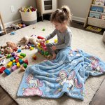Personalised Rainbow Star Fantasy Unicorn Soft Throw Blanket with Name and Initial Home Decor Birthday Christmas Gift for Girls 6