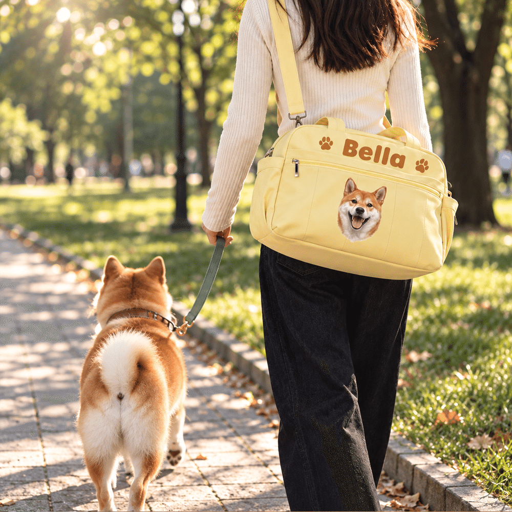 Personalised Oil Painting Art Pet Photo Multi-Compartment Large Travel Bag with Name Pet Boarding Christmas Gift for Pet Owner 7