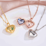 Personalized Pet Photo Paw Birthstone Heart Shaped Sterling Silver Locket Necklace Dainty Jewelry with Text Memorial Gift for Pet Owners Family 2