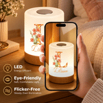 Veilleuse rechargeable personnalisée avec effet diamant, représentant la fleur de naissance, à commande tactile, avec prénom – Décoration de chambre, cadeau d'anniversaire pour enfants et femmes 9