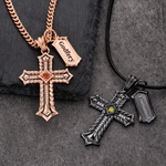 Collar personalizado de plata de ley con cruz, piedra natal y nombre: joya delicada para el día a día, regalo de cumpleaños para el marido, el padre u otro hombre 3