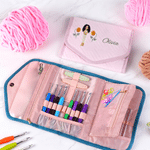Personalised Crocheted Textured Design Photo Birth Flower Crochet Hook Organiser Knitting Accessories Birthday Gift for Crochet Enthusiasts 6