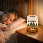 Lumina notturna ricaricabile personalizzata con animali della foresta, controllo touch e nome: decorazione per la cameretta, regalo di compleanno per bambini e bambine