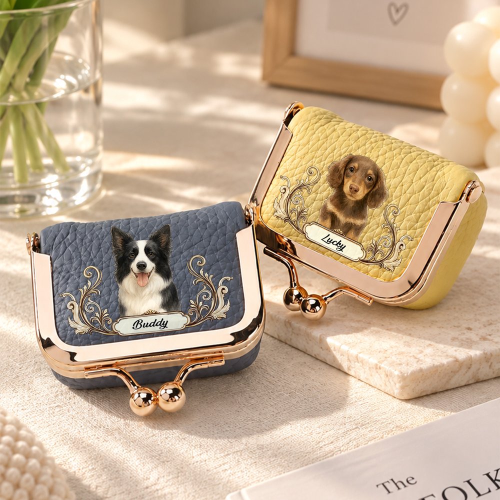 Personalised Watercolor Style Pet Photo PU Leather Jewellery Case with Name Christmas Birthday Gift for Women Pet Owner 2