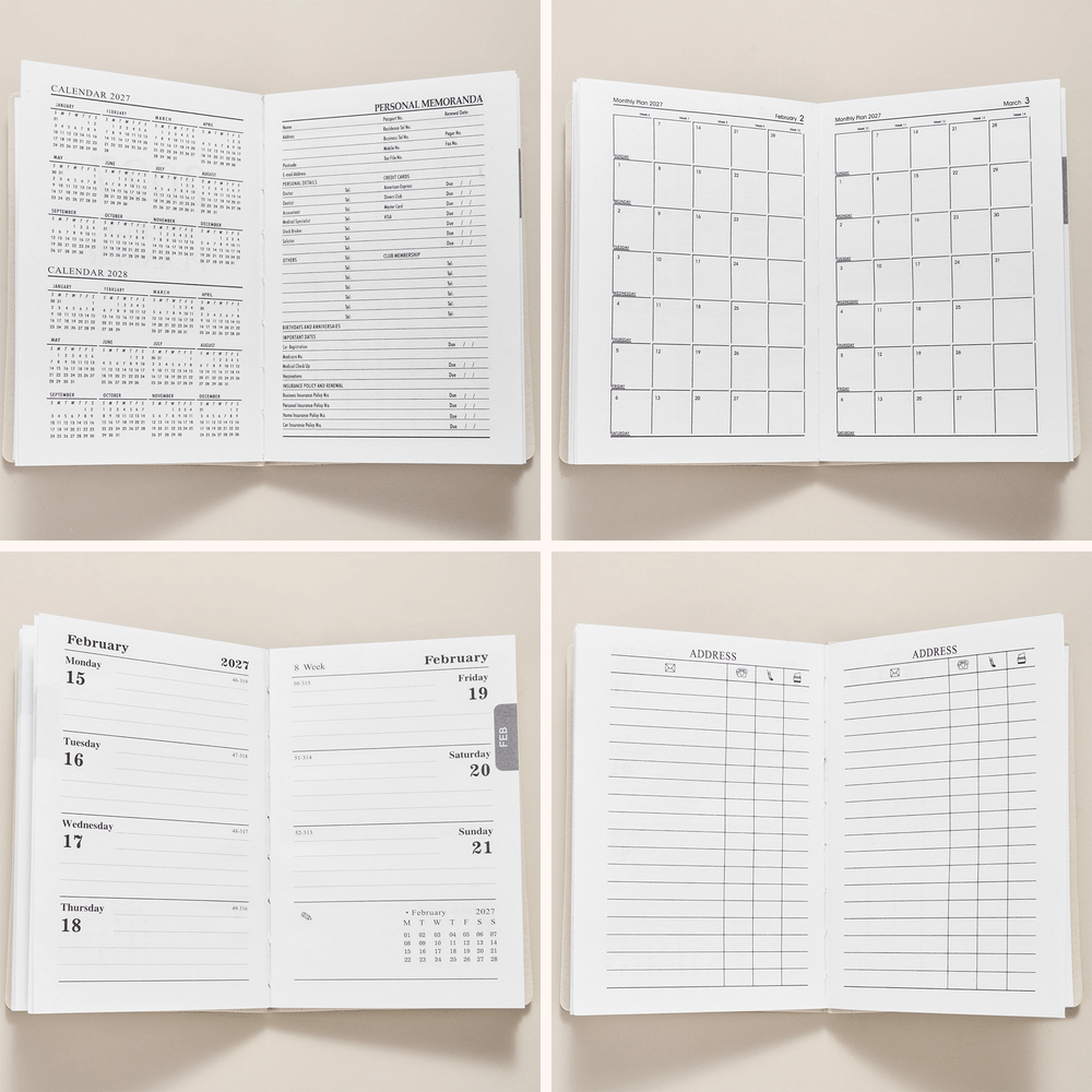 Agenda personalizada de bolsillo con la flor del mes de nacimiento para 2027, con nombre, ideal como regalo de Navidad o de cumpleaños para amigos y familiares 3
