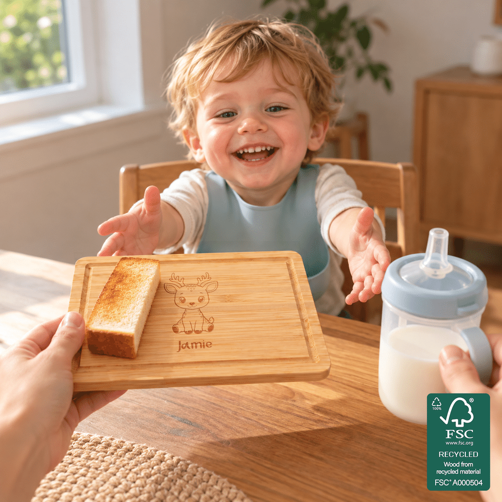 Personalized Eco-Friendly Cheese Board with Engraved Name and Animal Kids Use Birthday Christmas Gift for Kids Friends Family 3